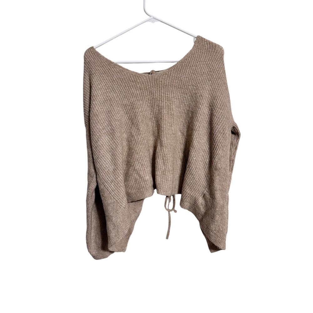 Lulus Brown Tie Back Sweater Women's Size Large